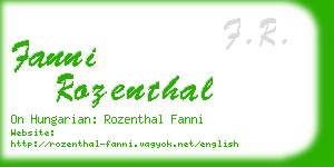 fanni rozenthal business card